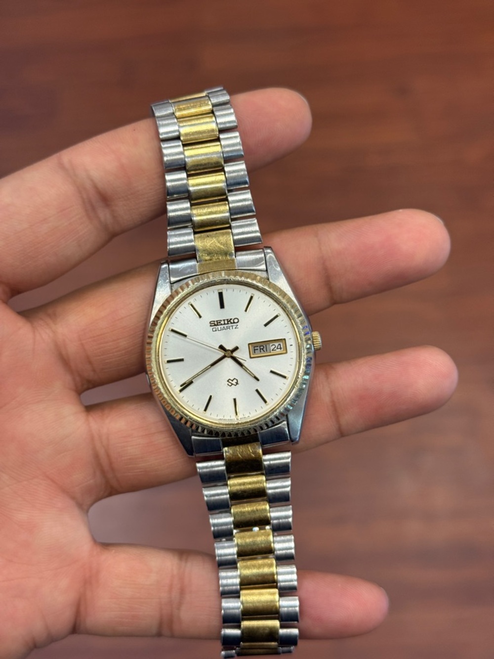 Seiko Two-Tone  vintage presidential Steel and Gold Day-Date Wristwatch men’s